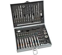kwb Max-Box 67-Piece Drill and bit Set, consisting of bits, Drills, Long bits, sockets, Masonry & Wood Drills in a Sturdy Metal case