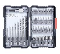 kwb 39-piece Drill Bit Box with Hex Shank, 8 x HSS Metal Drill Bits and PH, PZ, TX Bits Set Including Countersink, Bit Holder, and Socket Bits