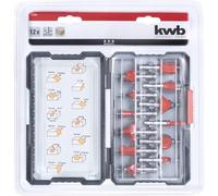 kwb 12-Piece Cutter Set Ø 8 Mm, Carbide-Tipped With Precise Clamping Shank and Optimised Cutting Geometry for An Exact Milling Pattern