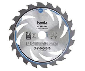 kwb 160mm Circular Saw Blade for Smooth Cuts, Ideal for Cordless Tools, Suitable for Wood, Plywood, and MDF