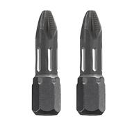 kwb 2 x 25mm PZ2 Torsion Bits, Hard Screwdriving, Mega-Grip Ribs, ISO 1173 C6.3 Drive