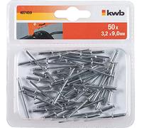 kwb 3.2mm Aluminium Blind Rivets, 9mm Length, Zinc-Coated Shaft, DIN 7337 Standard