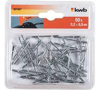 kwb 3.2mm Blind Rivets / Pop Rivets - Aluminium with Zinc-Plated Pin, DIN 7337 Standard