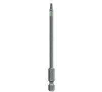 kwb 3-Piece 100mm Tamper Torx Bit Set TT10, TT15, TT20 - Torsion, TQ 60 Steel, ISO 1173, C6.3 Drive, Long Reach
