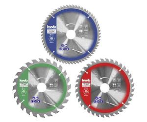 kwb 3-Piece Circular Saw Blade Set 160 x 25/20/16 mm for Hand Circular Saws for Panel Materials and Building Materials Made of Wood Including Reducing Rings to 16 and 20 mm