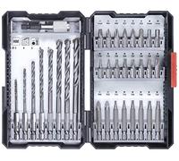 kwb 33-piece Hex Shank Box with 8 HM Stone Drill Bits and PH, PZ, and TX Bits Set with Bit Holder