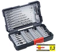 kwb 39-piece Drill Bit Box with Hex Shank, 8 x HSS Metal Drill Bits and PH, PZ, TX Bits Set Including Countersink, Bit Holder, and Socket Bits