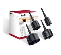 kwb 4-Piece Hole Saw Set Ø 26, 35, 40 and 52 with Hexagonal Shank for Cordless Screwdrivers, Lathes and Impact Drills, Good Cutting Performance, High Precision and Versatile Applications