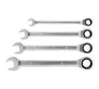 kwb 460490 double-ended ratcheting spanner set 10-17mm 4 pcs chrome