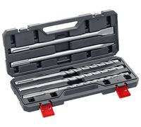 kwb 5-piece SDS-Max Hammer Drill and Chisel Set in Plastic Case for Concrete and Masonry Work