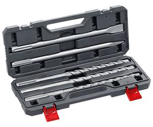 kwb 5-piece SDS-Max Hammer Drill and Chisel Set in Plastic Case for Concrete and Masonry Work