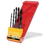 kwb CV Wood Drill Bit Set, Spiral Wood Drills for Hardwood and Softwood, 5-Piece with 1/4" Hex Shank, Ø 4 - 10 mm