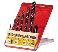 kwb 7-Piece CV Wood Drill Bit Set with Countersink - Precision Drilling for Hardwood and Softwood