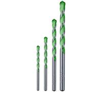kwb AKKU TOP Hardcut Granite Drill Bit Set - 4-Piece Diamond Ground Stone Drills, Ø 5, 6, 8, 10 mm, Made in Germany