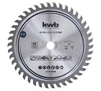 kwb 582368 Joiner's Circular Saw Blade, Wood/Hardwood, 140 x 12.7 mm cuts, high Number, 42 Teeth Z-42, Precision Saw Blade fine, 75