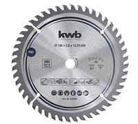 kwb 584168 Joiner's Circular Saw Blade, Wood/Hardwood, 156 x 12.7 mm cuts, high Number, 48 Teeth Z-48, Precision Saw Blade fine, 75