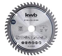 kwb 584568 Carpenter Circular Saw Leaf, Wood/Hardwood, 160 x 20 mm cuts, high Number, 48 Teeth Z-48, Precision Saw Blade fine, 160 x 20