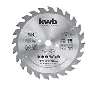 kwb 585455 Professional chipboard Circular saw leaf, wood / hardwood saw blade, 170x30 / 16 mm, clean cuts, middle number, 24 teeth Z-24, Made in Germany