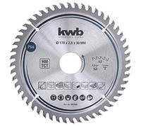 kwb 585468 Joiner's Circular Saw Blade, Wood/Hardwood, 170 x 30 mm cuts, high Number, 52 Teeth Z-52, Precision Saw Blade fine, 170 x 30