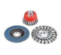 kwb wire brush set for angle Grinder 3 pcs disc pot mop included