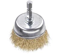 kwb 609110 cup brush brass wire corrugated 50mm Hex shaft rust removal