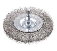 Kwb Disc Brush, Fine, Stainless Steel Wire, Ø 75 mm for Metal and Stone, Wire Brush for Drilling Machine Incl. E6.3 Hexagonal Shaft, for Derusting, Descaling, Roughening and Cleaning