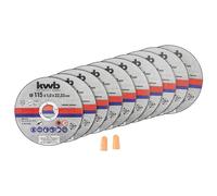 kwb 712032 Cutting Disc Set 125mm 10pcs in iamond Disc & Earplugs