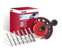 kwb 8-Piece Diamond Hole Saw Set Ø 4, 5, 6, 7, 8, 10 and 12 Mm with Diamond-Coated Cutting Surface, High Precision, Large Material Ejection, Round Shank and Drilling Template in Sturdy Plastic Case