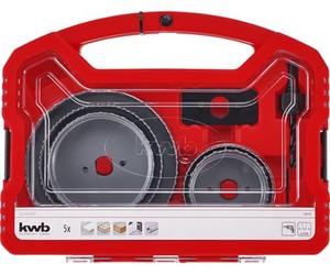KWB 8-Piece Hole Saw Set with Diameter Range from 67MM to 127MM, Including HSS Center Drill, in Sturdy Plastic CASE
