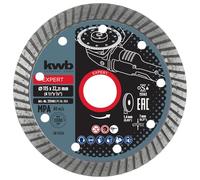 kwb Aggresso-Flex® Diamond Cutting Disc Ø 115 Mm with Extra Thin Turbo Edge, Sintered, Long Service Life, with 22.23 Mm Bore and Side Holes