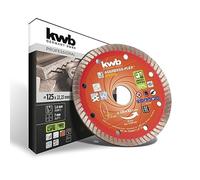 kwb Aggresso-Flex® Diamond Cutting Disc Ø 125 Mm with Extra Thin Turbo Edge, Sintered, Long Service Life, with 22.23 Mm Bore and Side Holes