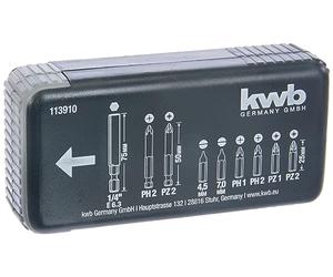 kwb bit Set bit Donor Box - 9-Piece with Magnetic Maker with E 6.3 Shaft for Cordless Screwdriver
