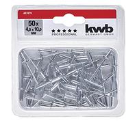 kwb Blind Rivets / Pop Rivets Ø 4 mm, Length 10 mm, Aluminium with Galvanized Pin