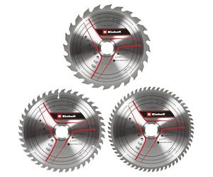 kwb by Einhell Circular Saw Blade Set 3-Piece 210 x 30 mm Stat. Saw Accessories (3x HM Saw Blades, Diameter 210 x 30 mm, 1x 24 Z, 1x 42 Z, 1x 60 Z, Suitable for Einhell Table Saw and Mitre Saws)
