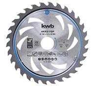 kwb Circular Saw Blade 190 x 30 mm, Smooth Operation, Specifically Designed for Cordless Machines, Suitable for Soft and Hardwood, Plywood, and Chipboard