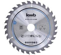 KWB Circular Saw Blade 210 x 30 mm - Fast Cutting, Suitable for SOFTWOOD, Hardwood, Plywood, and CHIPBOARD