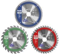 KWB Circular Saw Blade Set 3pc TCT 250mm 80/60/40 Teeth Mitre Table Saw 589395