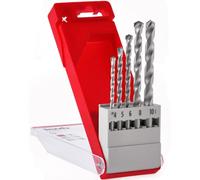 kwb Classic Masonry Drill Bit Set 5 pcs (4-10 mm, C45 Steel, Milled Flute, Carbide Tip, for Stone/Concrete, Machine Compatible)