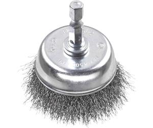 KWB COARSE CUP BRUSH - WAVY, HSS STEEL WIRE, Ø 50mm FOR METAL AND STONE - DRILL BRUSH WITH E6.3 HEX SHANK