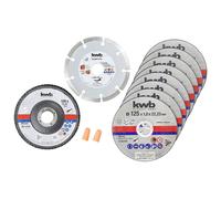 kwb cutting disc set 125mm 10 pcs for Metal and stone cutting 712042