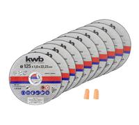 kwb cutting disc set 125mm 10 pcs Metal cutting discs earplugs