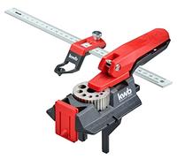 kwb Dowelling Jig with 30 cm Ruler | Robust plastic body, drill holes 3-12 mm including core hole dimensions, non-slip rubber, for wood and metal