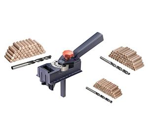 KWB DÜBELPROFI/Dowel JIG, Complete Set with CV Wood Drill BITS and Wooden DOWELS, Universal Drilling AID