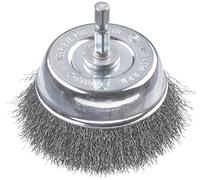 kwb Fine Crimped Cup Brush, Wavy, HSS Steel Wire, Ø 75 mm for Metal and Stone, Wire Brush for Drill Machine with E6.3 Hex Shank, for Rust Removal, Descaling, Roughening, and Cleaning, 1 Piece