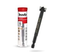 kwb Forstner Bit, Ø 15 mm, Cup Drill Bit (for Wood, Forged Drill Head, Special Grinding, Fast, Tear-Free Drill Holes, 4-Sided Ground Centre Point, Durable, for Cordless Screwdrivers & Drills)