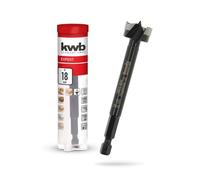 kwb Forstner Bit, Ø 18 mm, Cup Drill Bit (for Wood, Forged Drill Head, Special Grinding, Fast, Tear-Free Drill Holes, 4-Sided Ground Centre Point, Durable, for Cordless Screwdrivers & Drills)