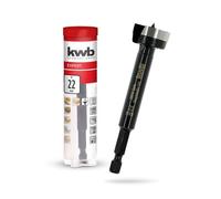 kwb Forstner Bit, Ø 22 mm, Cup Drill Bit (for Wood, Forged Drill Head, Special Grinding, Fast, Tear-Free Drill Holes, 4-Sided Ground Centre Point, Durable, for Cordless Screwdrivers & Drills)