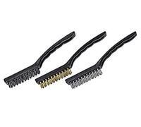KWB HAND WIRE BRUSH SET 3-PIECE - BRASS, STEEL, AND GALVANIZED STEEL BRUSHES