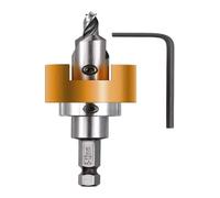 kwb Hardwood Drill Ø 5 Mm Made of Hss-M2 with Countersink, Adjustable Depth Stop and 1/4" Hexagonal Shank