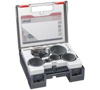 kwb Hole Saw set 8-piece hard Metal for masonry and tiles 499505